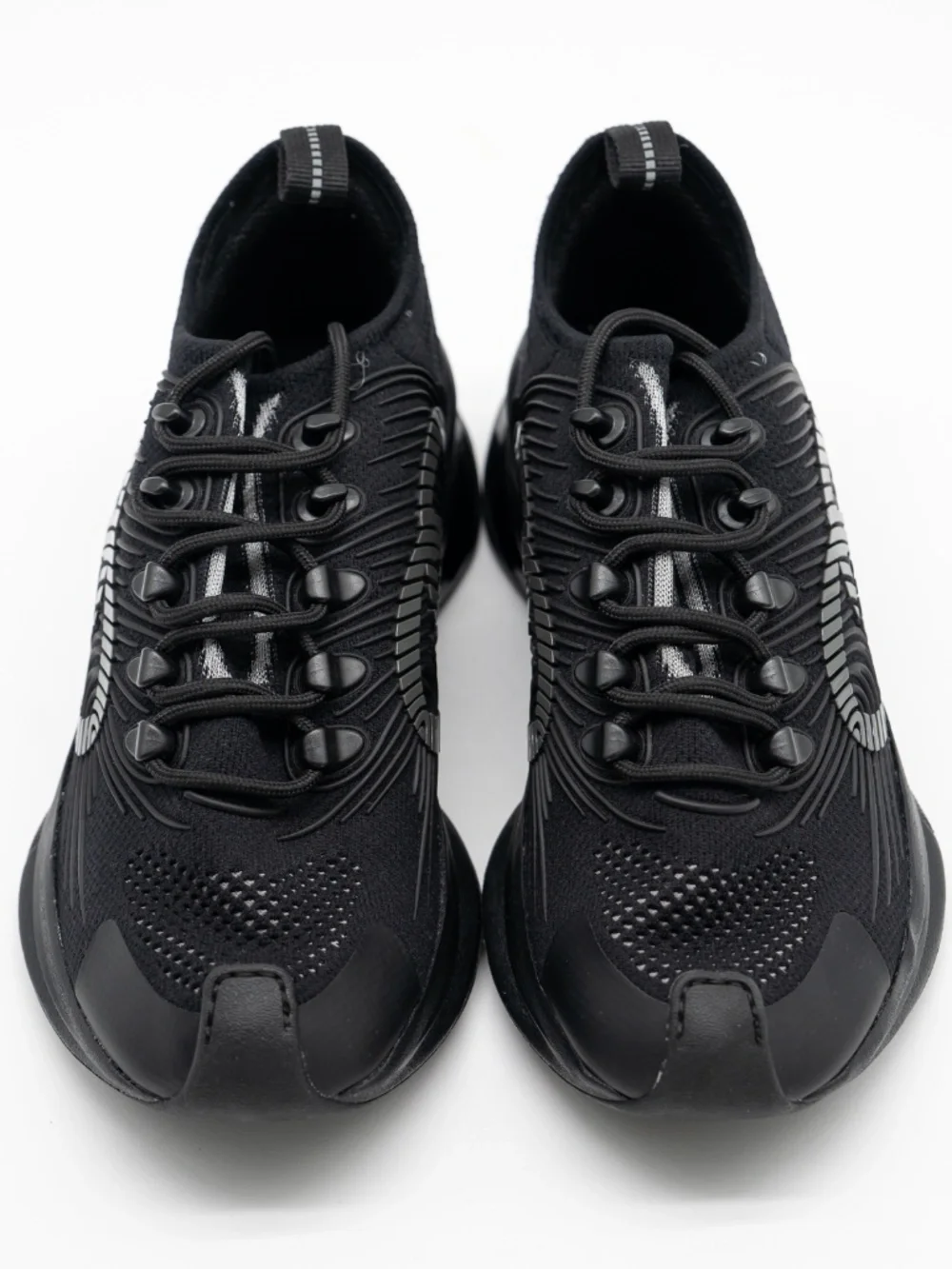 Gucci Run Knit Sneakers Triple Black GG Mens size 5.5G 6 US